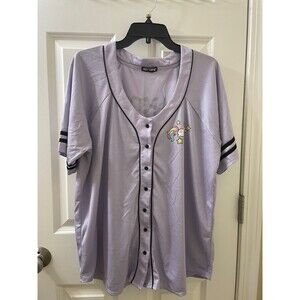 Hot Topic Lavender CATICORN Purple Unicorn Fancy Baseball Jersey Top 2XL